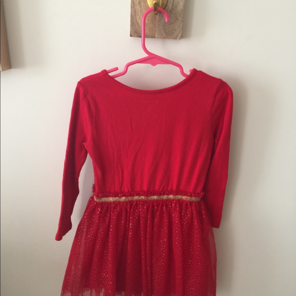 Red and gold tulle dress girls. Tutu 4T